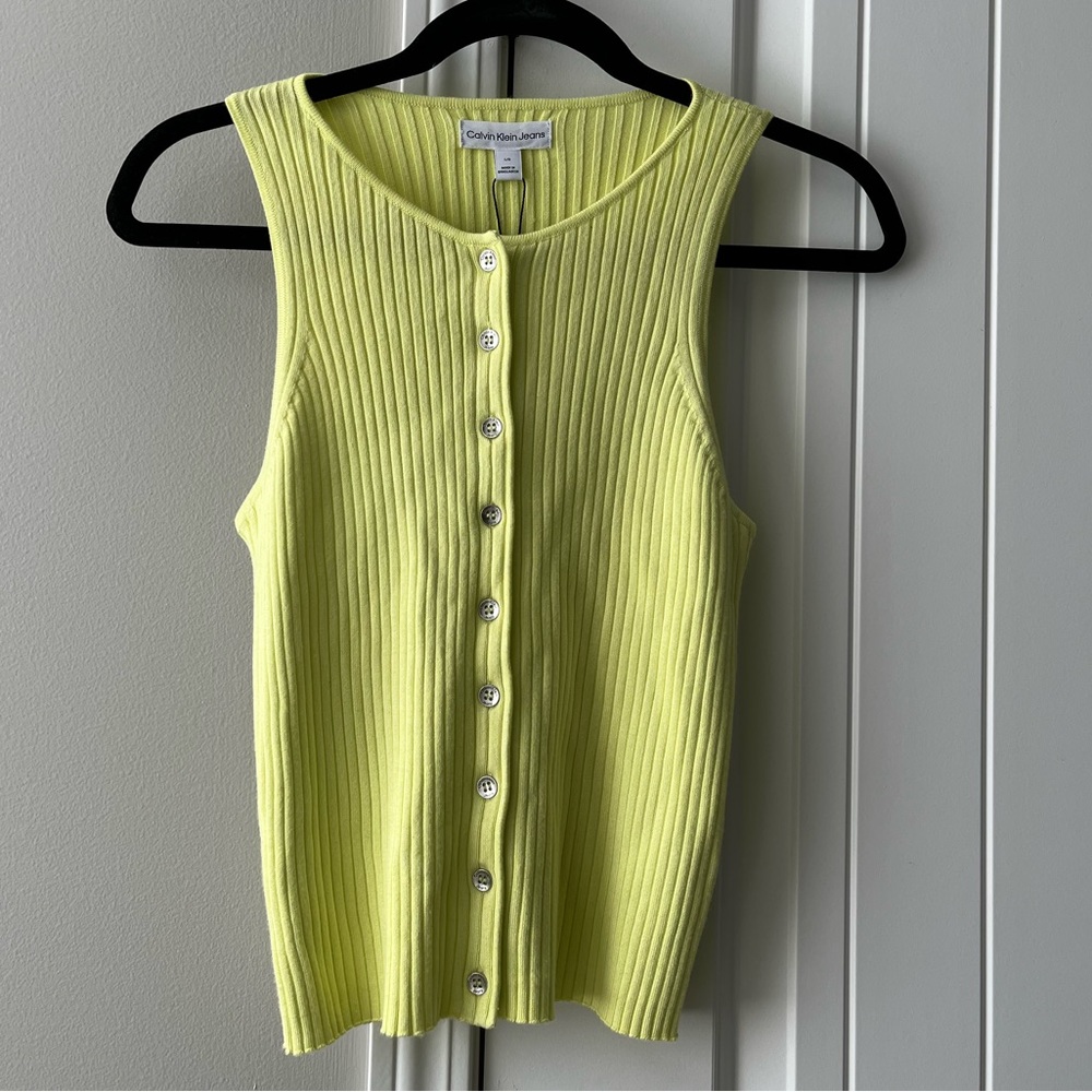 Calvin Klein Button Crop Top Size L